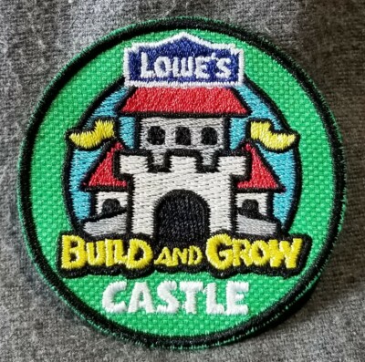 LMH PATCH Badge 2012 CASTLE  Build Grow  LOWES Kids Clinic Medieval Castles Flag