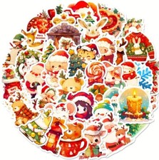 10pcs Cute Christmas Stickers- Scrapbook, Journal, DIY Crafts  Cards