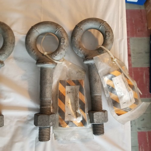 Gancio occhiello sartiame industriale resistente lotto di 6, filetto 1", occhio 2", nuovo - Foto 4 di 7