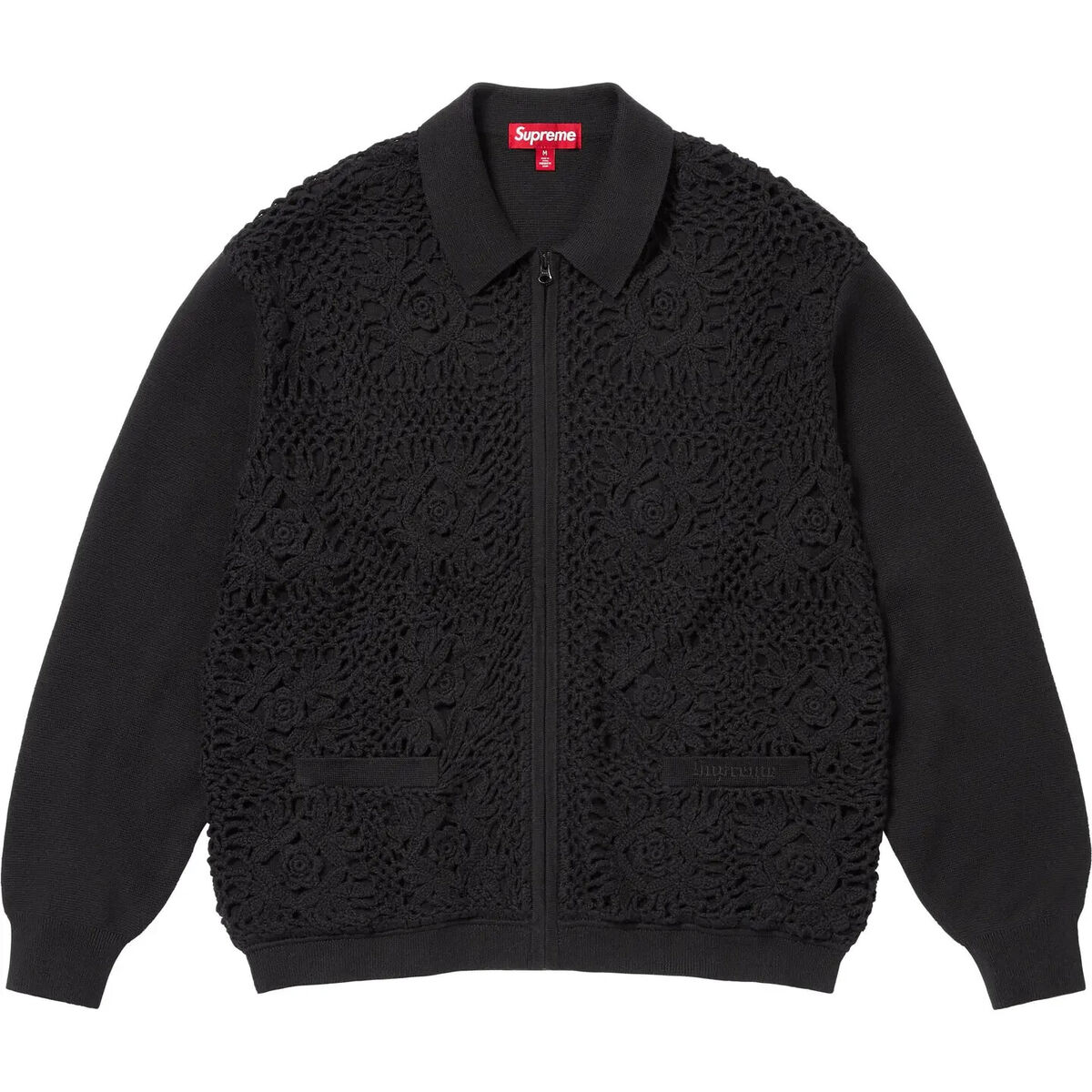 Supreme Crochet Zip Up Cardigan Black White Red 3colors 25SS Supreme Crochet Zip Up Cardigan Black White Red 3colors 25SS