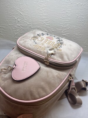 JUICY COUTURE Pink POWDER Blush HERITAGE Embroidered VELOUR  display picture 1