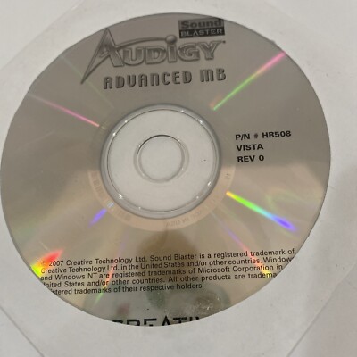 Audigy Advanced MB Sound Blaster CD 2007 Creative Technology Software ...