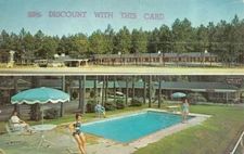 STATESBORO, Georgia GA   ALAMO PLAZA MOTEL COURT~Chas Way POOL Roadside Postcard