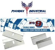 100 PACK #9 Extra Sharp Single Edge Razor Blades Made In USA Glass Paint Scraper