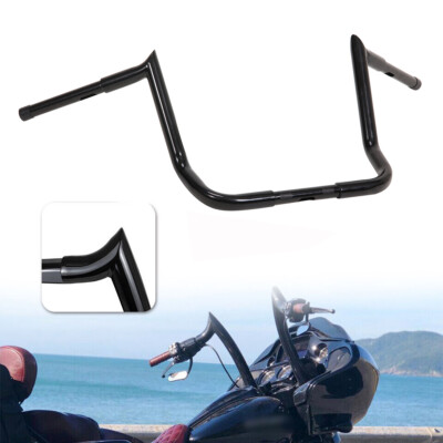Black Handlebar 14'' For Harley Street Electra Glide Meathook Bars Road King
