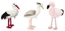 1 Plüschtier Storch Graureiher, 33cm Stofftier Kuscheltier Vogel Vögel Flamingo