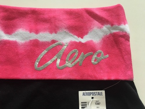 Aeropostale Aero Womens Athletic Yoga Shorts Black w Pink Tie Dye Waist S M L XL - Picture 3 of 3
