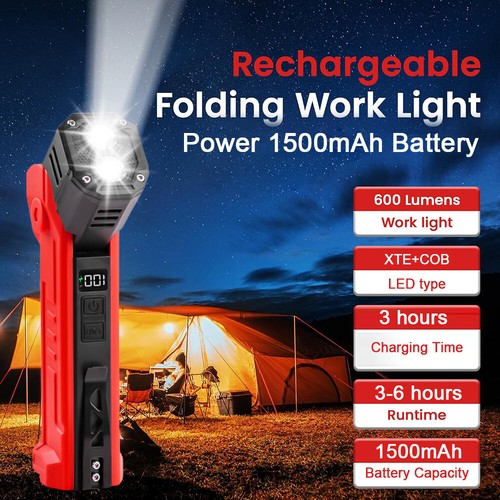 Rechargeable LED Magnetic Warning Flashlight Working Light Multifunctional Light - Picture 3 of 18