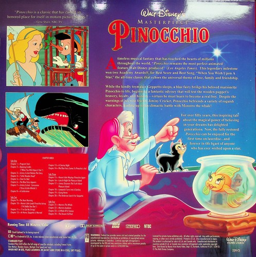 Walt Disney's Masterpiece - "Pinocchio" - Deluxe CAV Laserdisc Ed. - Preowned - Picture 4 of 24