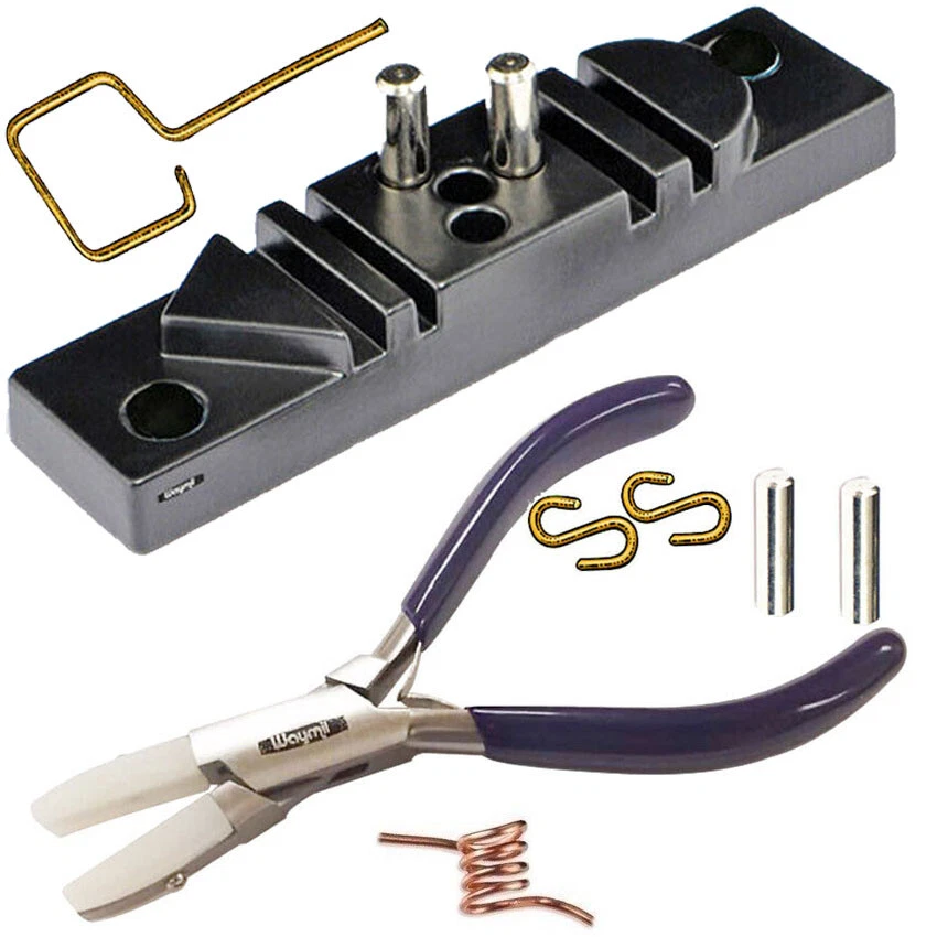 Wire Bending Jig Tool Wire Bender & Flat Nose Pliers Nylon Jaws Wrapping Kit