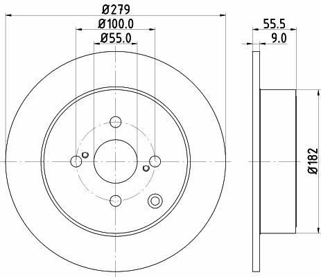 2X Hella 8DD 355 110-511 Bremsscheibe FüR Toyota-image