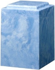 Large/Adult 220 Cubic Inch Windsor Light Blue Cultured Marble Cremation Urn