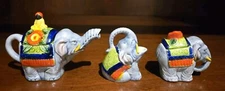 VTG ELEPHANT SHAPED MINIATURE TEA SET MADE IN JAPAN TEAPOT CREAMER SUGAR BOWL 