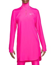 Nike Swim Women's Essential Long-Sleeve Tunic Cover-Up Pink Prime