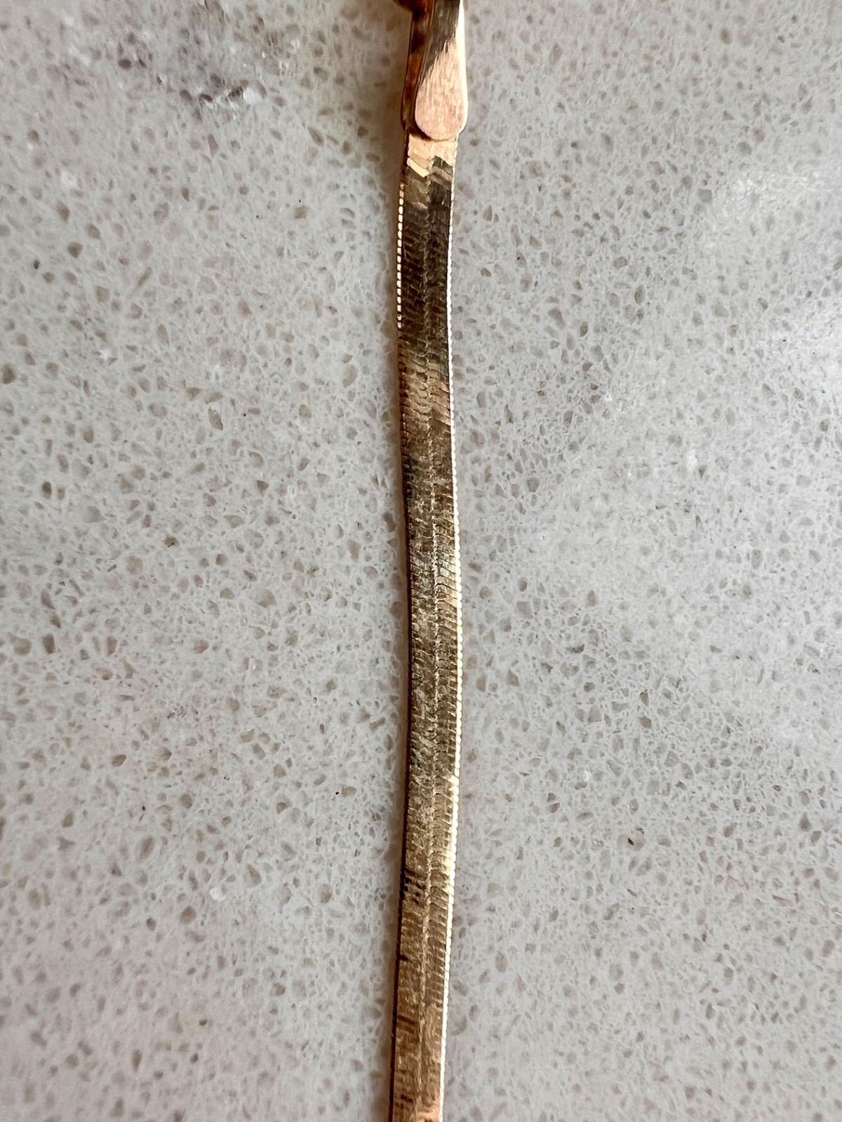 Solid 14K Gold Silk Flex Gold Flat Herringbone Ne… - image 5