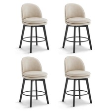 Counter Height Barstools 26 inch Upholstered Swivel Bar Stools with Back for ...