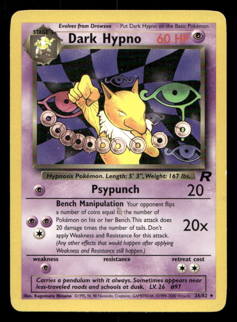 Dark Hypno 26/82 Team Rocket Unlimited MP Pokemon
