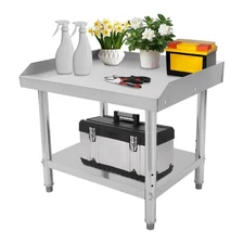 Commercial Work Table Adjustable Work Bench Kitchen Stainless Steel Prep Table