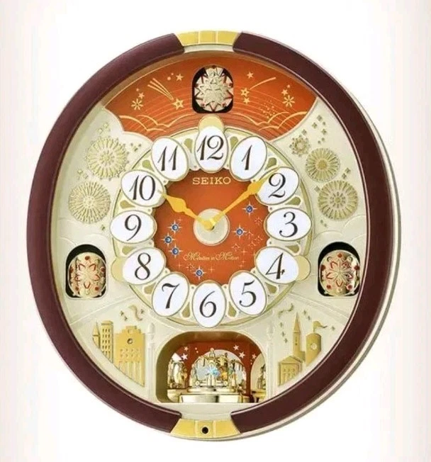Seiko Melodies in Motion Wall Clock with Swarovski Crystals