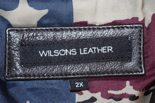Wilsons Leather Jacket Men's XXL Chris A-2 Bomber American Flag USA Brown image 7