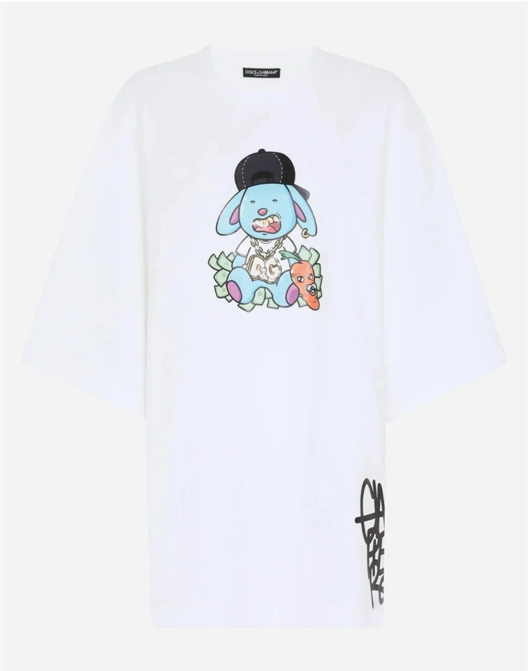 Camiseta Dolce & Gabanna Unisex Estampado Gráfico + Pegatinas Vinilo Zanahoria Conejito GRATIS Foto 2 de 4
