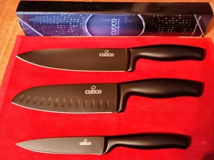 CUOCO 3 PC CHEFS KNIFE SET IN BOX