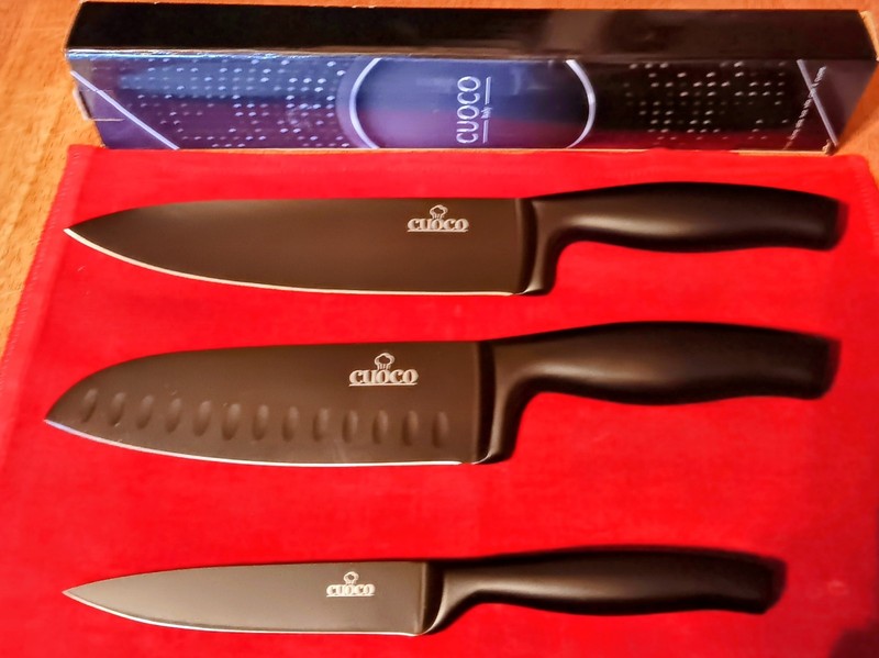 CUOCO 3 PC CHEFS KNIFE SET IN BOX