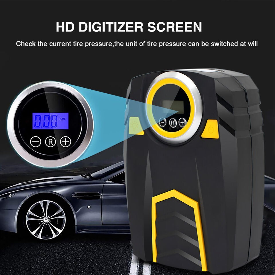 Pompa Gonfiaggio Pneumatici Auto Uk Digitale Portatile Pompa Compressore Aria Pneumatici 12V Elettrica - Miniatura 13