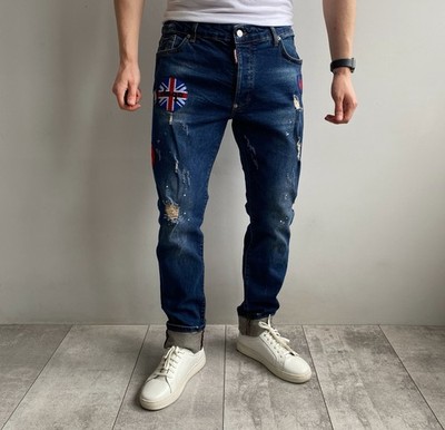 DSQUARED2 Patches Cool Guy Men s Distressed Jeans Size 54(fits XL) Made in Italy