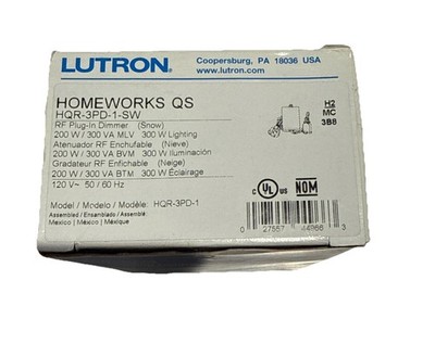 NEW-Lutron Homeworks Hqr-3pd-1-sw Plug-in Lamp Dimmer Satin Snow