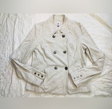 Cabi Jacket Medium Charlie Oatmeal Knit Double Breasted Blazer Moto