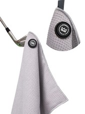 Magnetic Golf Towel for Bags - Microfiber 17 inches x 12.5 inches, Gray
