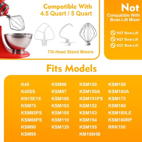 3-Piece Kit Attachments for KitchenAid Tilt-Head Stand Mixer, Accessories Sta... - Picture 5 of 8