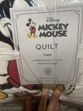 Disney Mickey Mouse Pottery Barn Kids Cotton Twin Quilt 68 x 86 229new