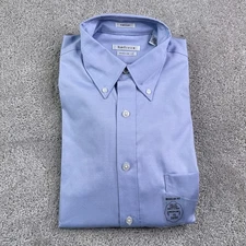Van Heusen Shirt Mens 15-32 Blue Pinpoint Oxford Button Down Regular Fit NEW NWT