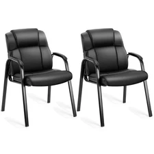 OLIXIS Waiting Room Chairs Set of 2, Leather Office Desk Reception Guest Stat...