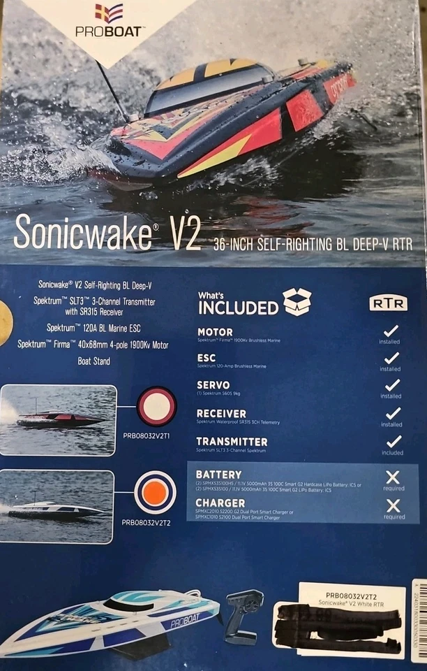 Pro Boat Sonicwake V2 Speed/Racing Boat - PRB08032V2T2 - Image 2 of 2