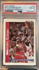1992-93 Hoops NBA Championship #TR1 Michael Jordan Clyde Drexler PSA 8 HOF