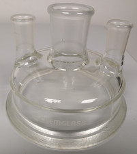 CHEMGLASS Reaction Vessel Lid, 3-Neck, 45/50 Center Neck, 2-24/40 Side Necks