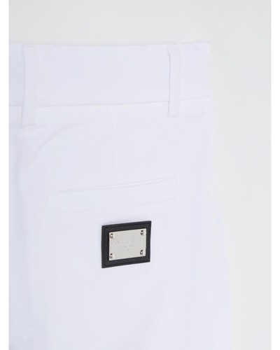 Dolce & Gabbana Tailored Pleated Cotton Shorts Kids White Shirts - Picture 3 of 18