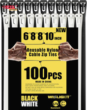 Reusable Zip Ties Self-Locking Plastic Wire Ties Electrical Cable Ties 120 Lbs T