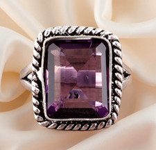 African Amethyst Gemstone 925 Sterling Silver Handmade Jewelry Ring All Size