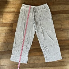 Nottibianche Wmns XL Gray Striped Lyocell Lounge Sleep Pants Soft Stretch #50123