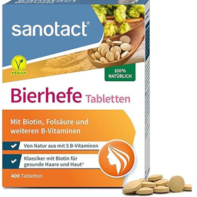 sanotact Brewer's Yeast Tablets   400 Tablets   100% Natural Brewer's Yeast with