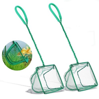 2 Pack Aquarium Fish Nets, DSSPORT 4 Inch Small Mesh Fish Catch Nets with Pla...