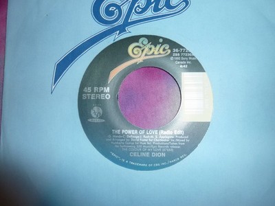 CELINE DION The Power Of Love 45 RPM 1993 Pop Vocal VG+