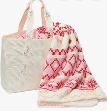 NEW Victoria  s Secret PINK Bling Tote  Sherpa Blanket