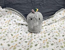 Sage Dinosaur Lovey Douglas Baby Plush 2 Corners Knotted Security Blanket 23.5"