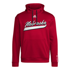 adidas Nebraska Cornhuskers Slideline Pullover Hoodie Mens Red Casual Outerwear