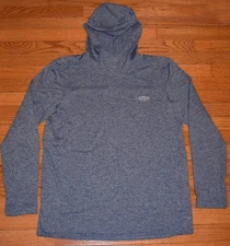 AFTCO Hoodie Rescue Lightweight Fishing Long Sleeve Top Blue Men's M Medium